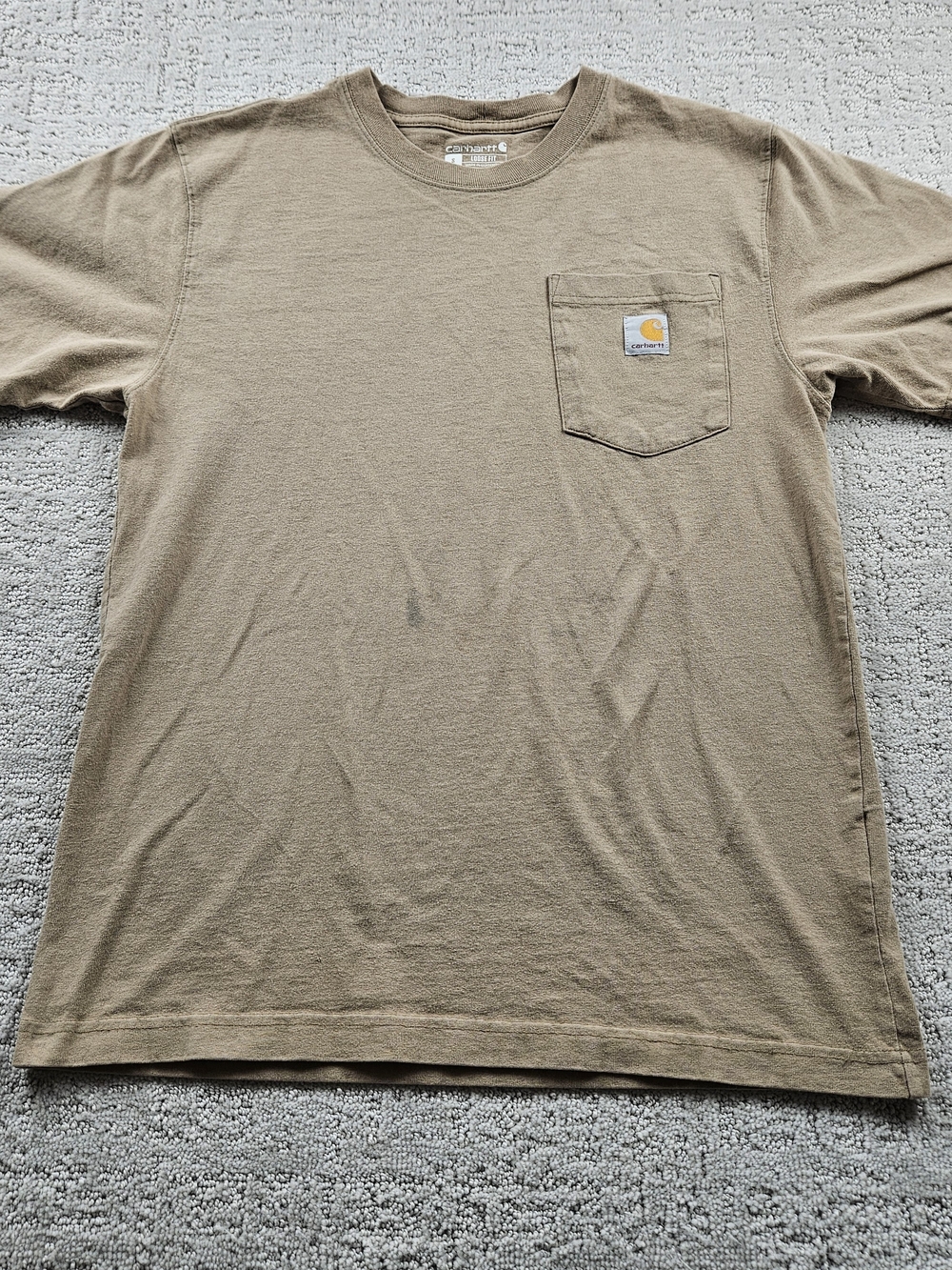 Carhartt Men's Small Short-Sleeve Pocket Tee in Khaki Brown